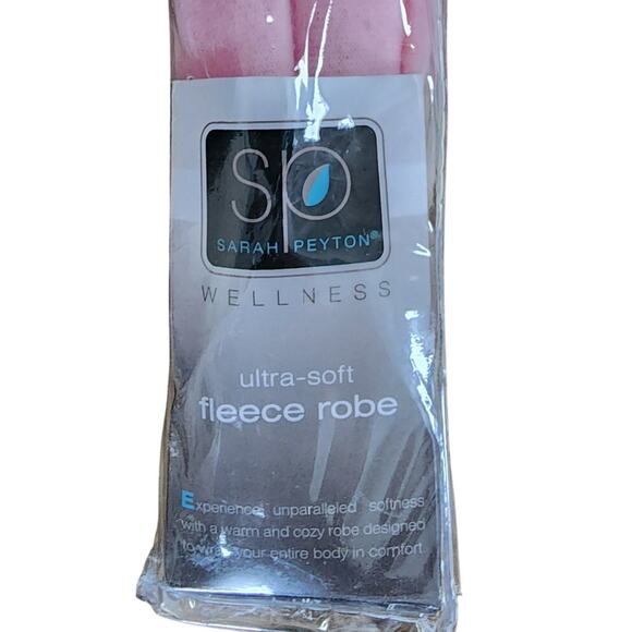 Sarah Peyton Wellness Ultra Soft Fleece Robe Pink 43 Inches In Length One Size - Picture 7 of 7